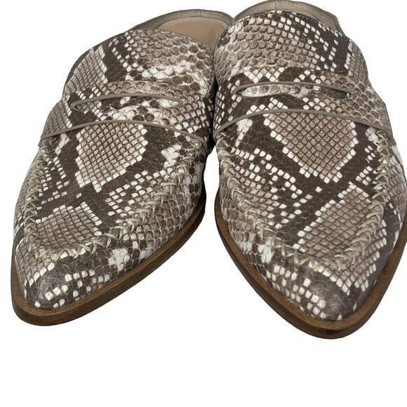 KELSI DAGGER BROOKLYN Sanders Snake Print Leather Mules Size 9 - Picture 4 of 9